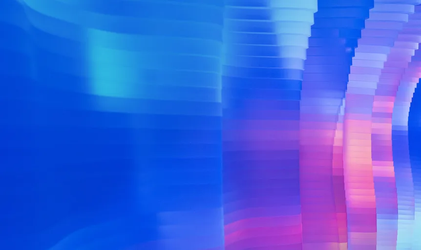 Hundreds of layers of CNC’d
translucent acrylic diffused
the gently moving lights behind.