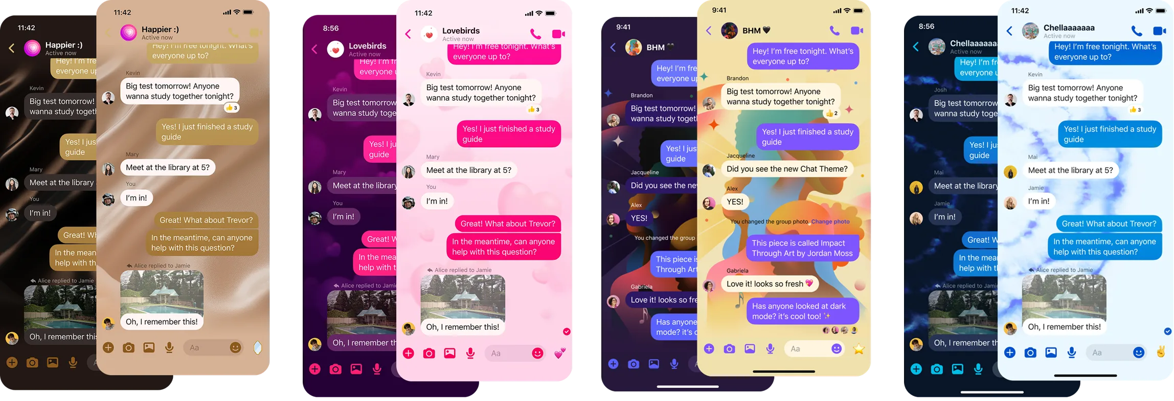 A selection of chat themes