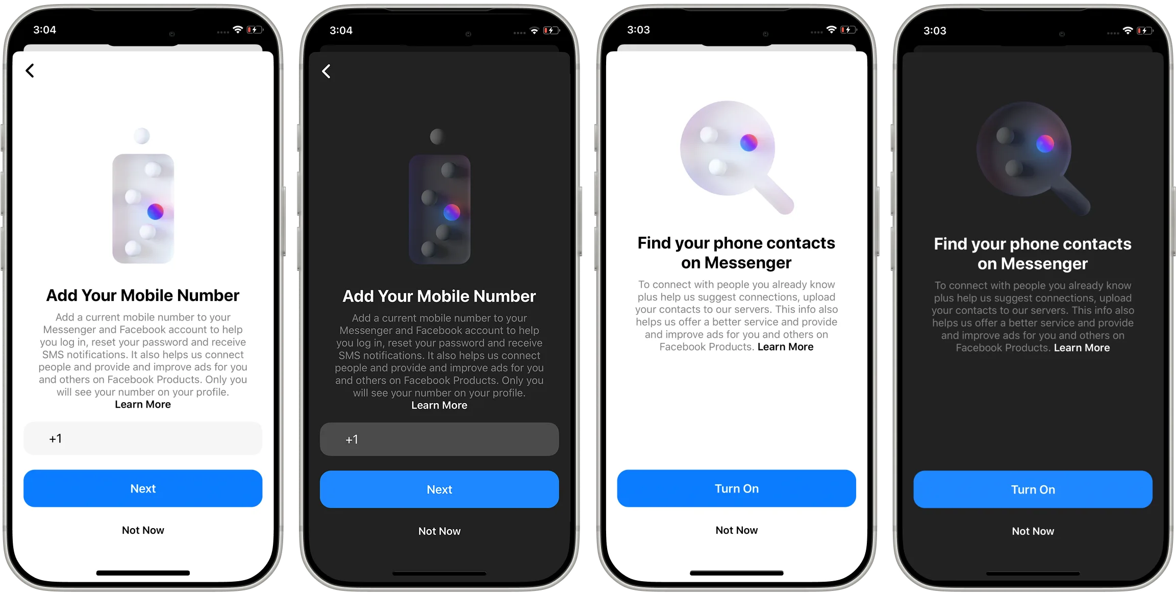 Interstitials in light and dark mode