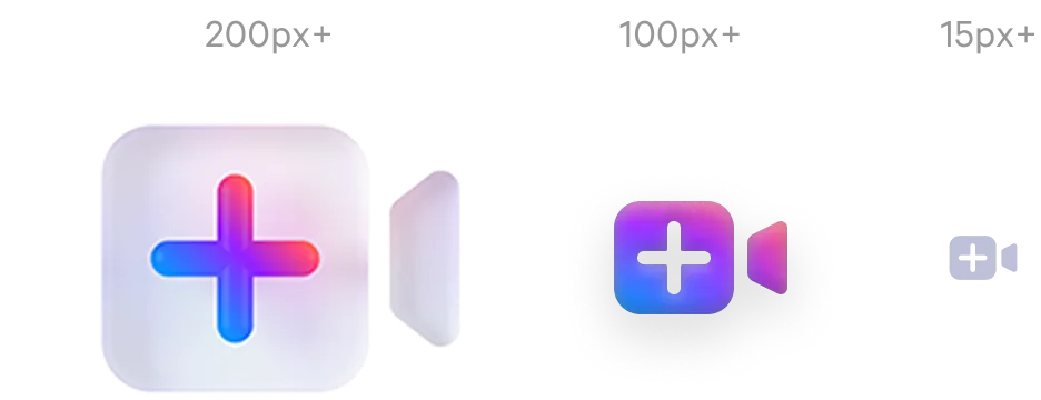 One icon shown at 200, 100, and 15px