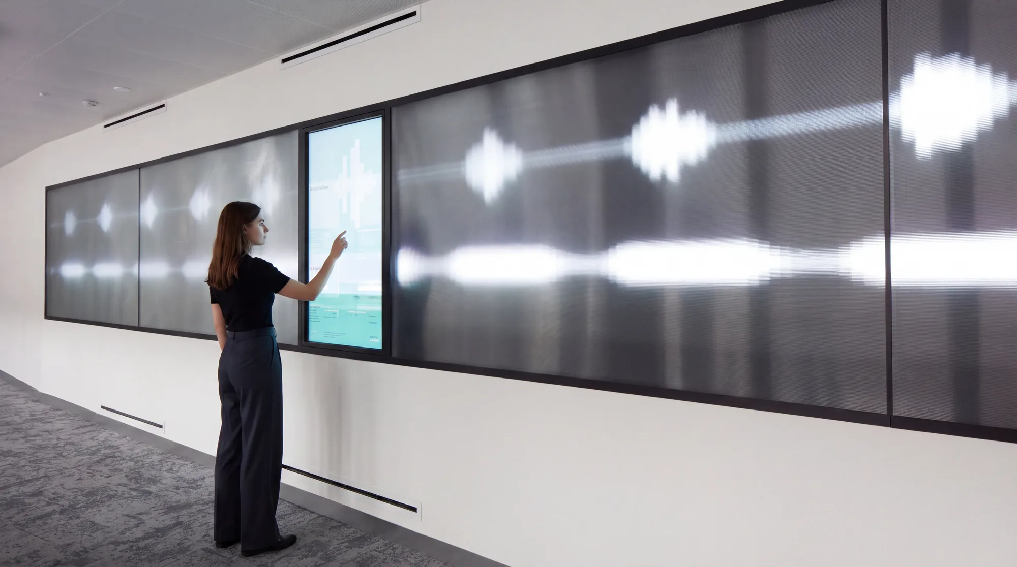 The 120-foot interactive data wall